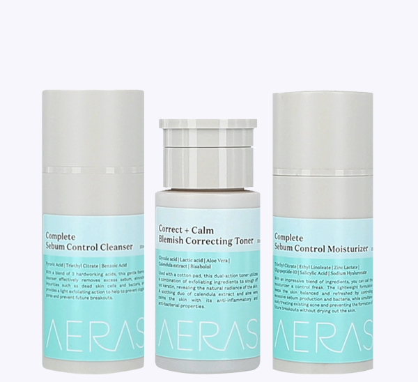Oily face skincare set acne